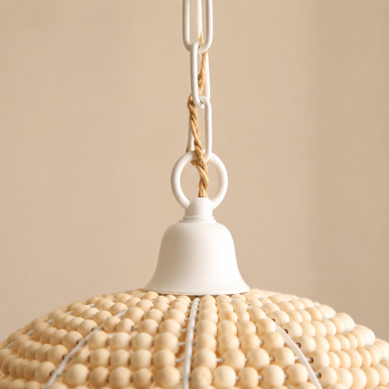 Pendant light chain and canopy detail