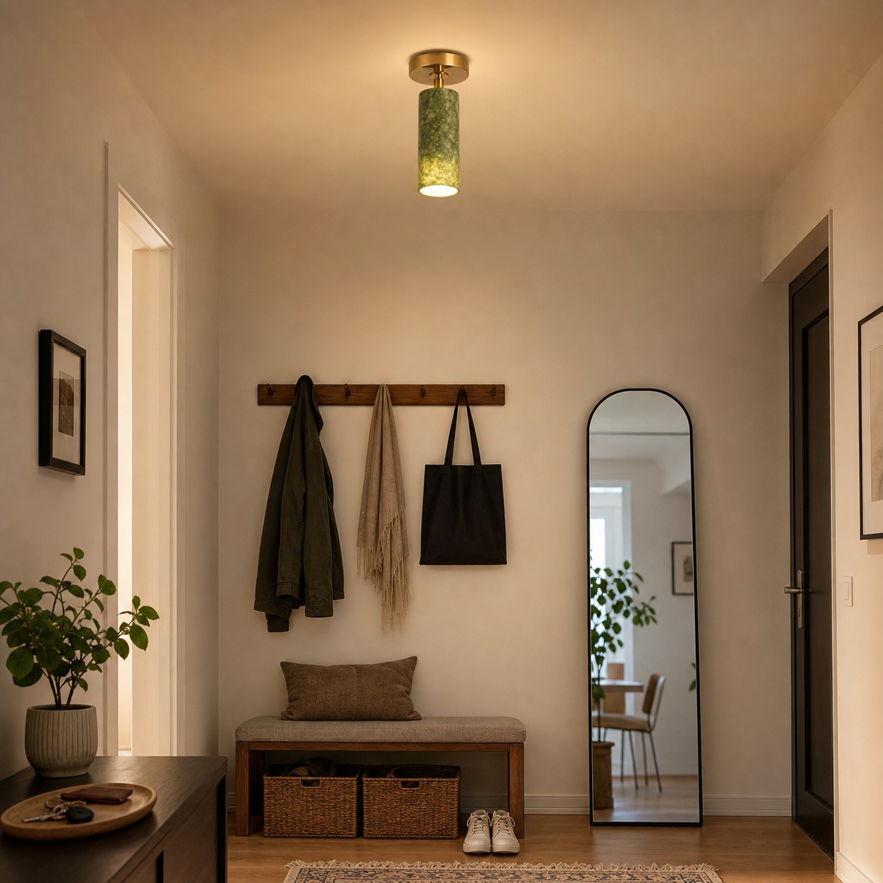 W-3433 natural jade flush mount ceiling light image 6