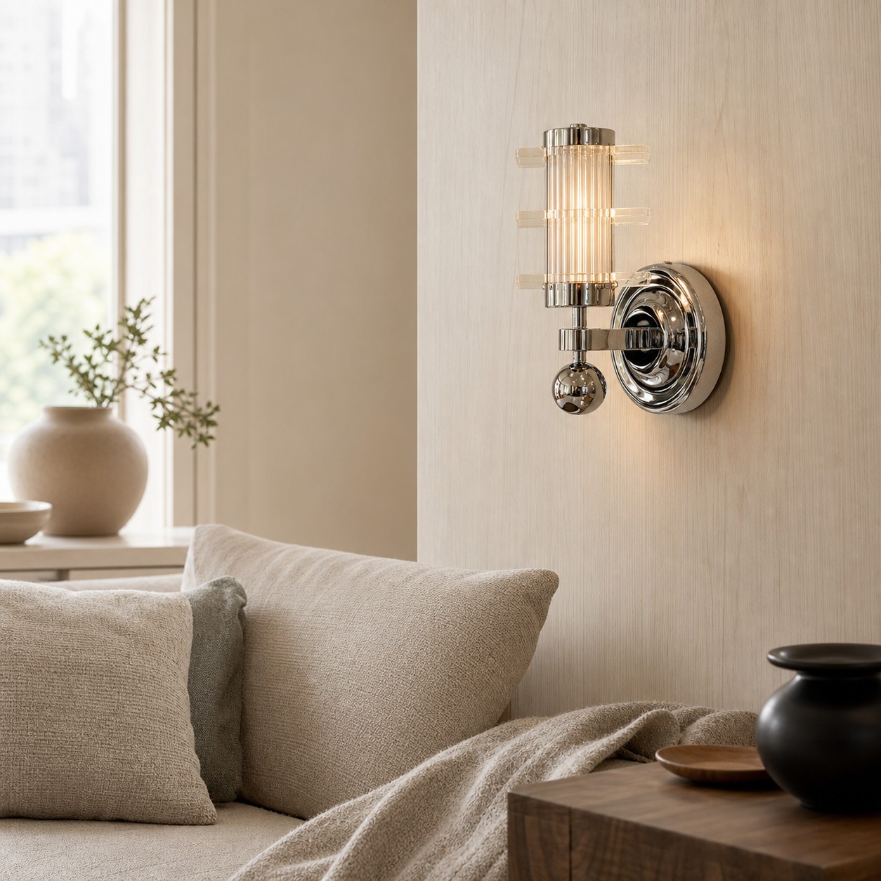 Bauhaus Ribbed Acrylic LED Wall Sconce