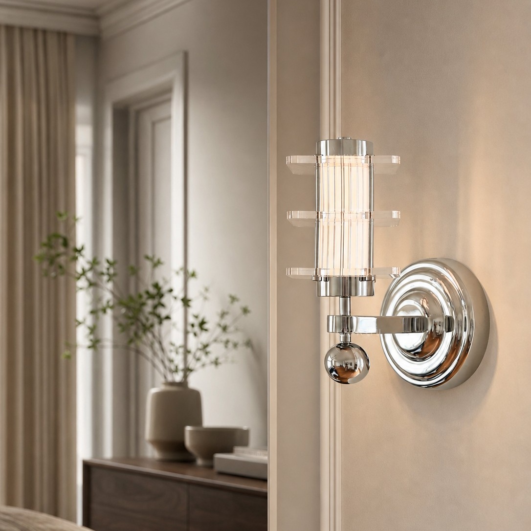 Bauhaus Ribbed Acrylic LED Wall Sconce