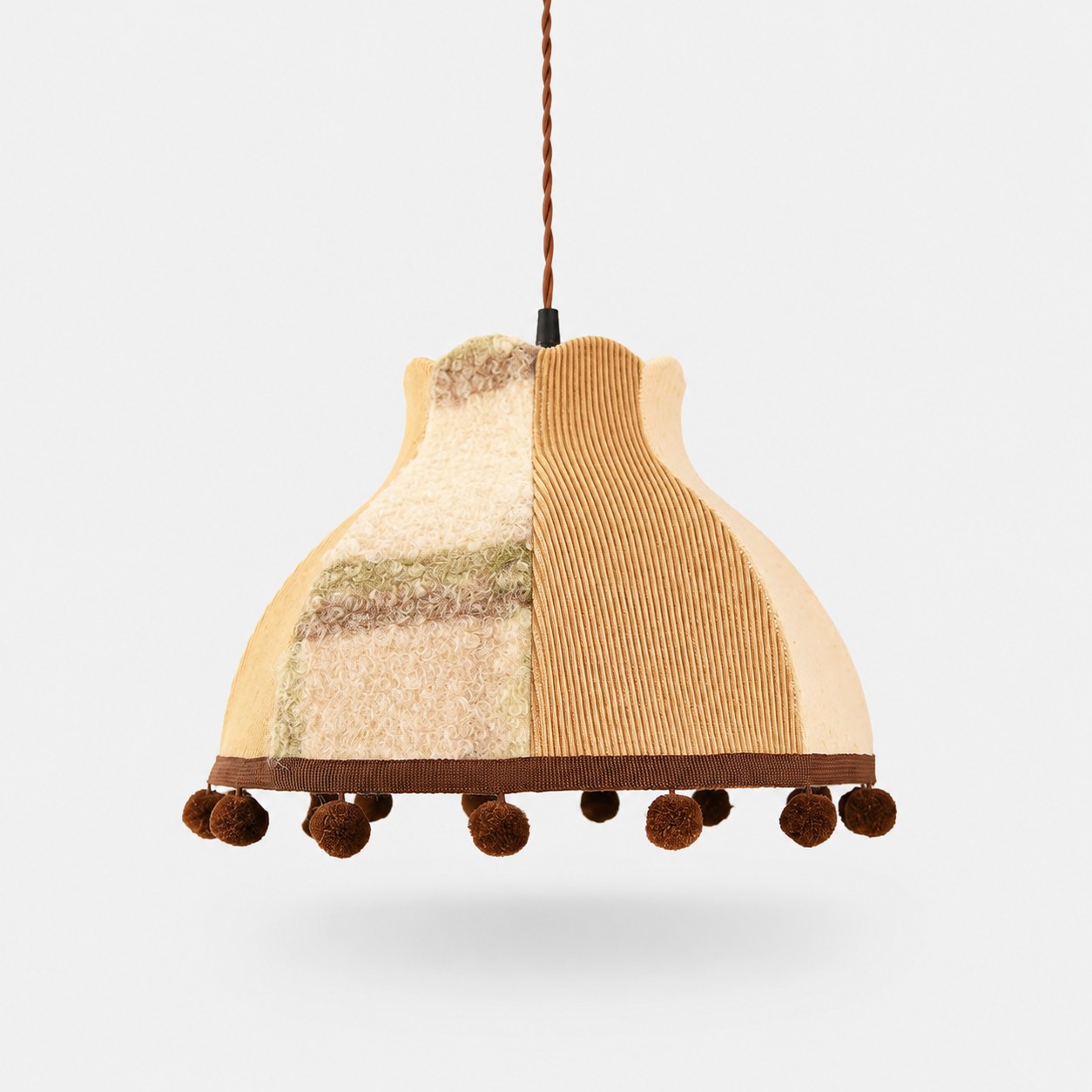 Coffee Green Patchwork fabric pendant light