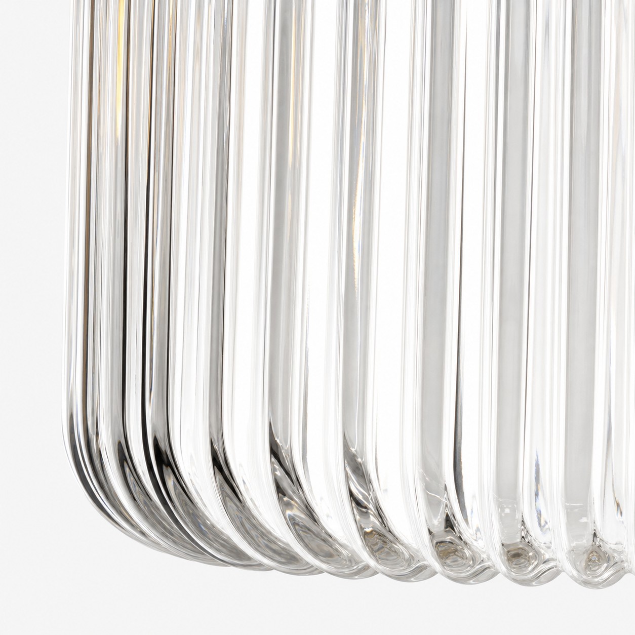 Antique Brass Ribbed Glass Ceiling Light