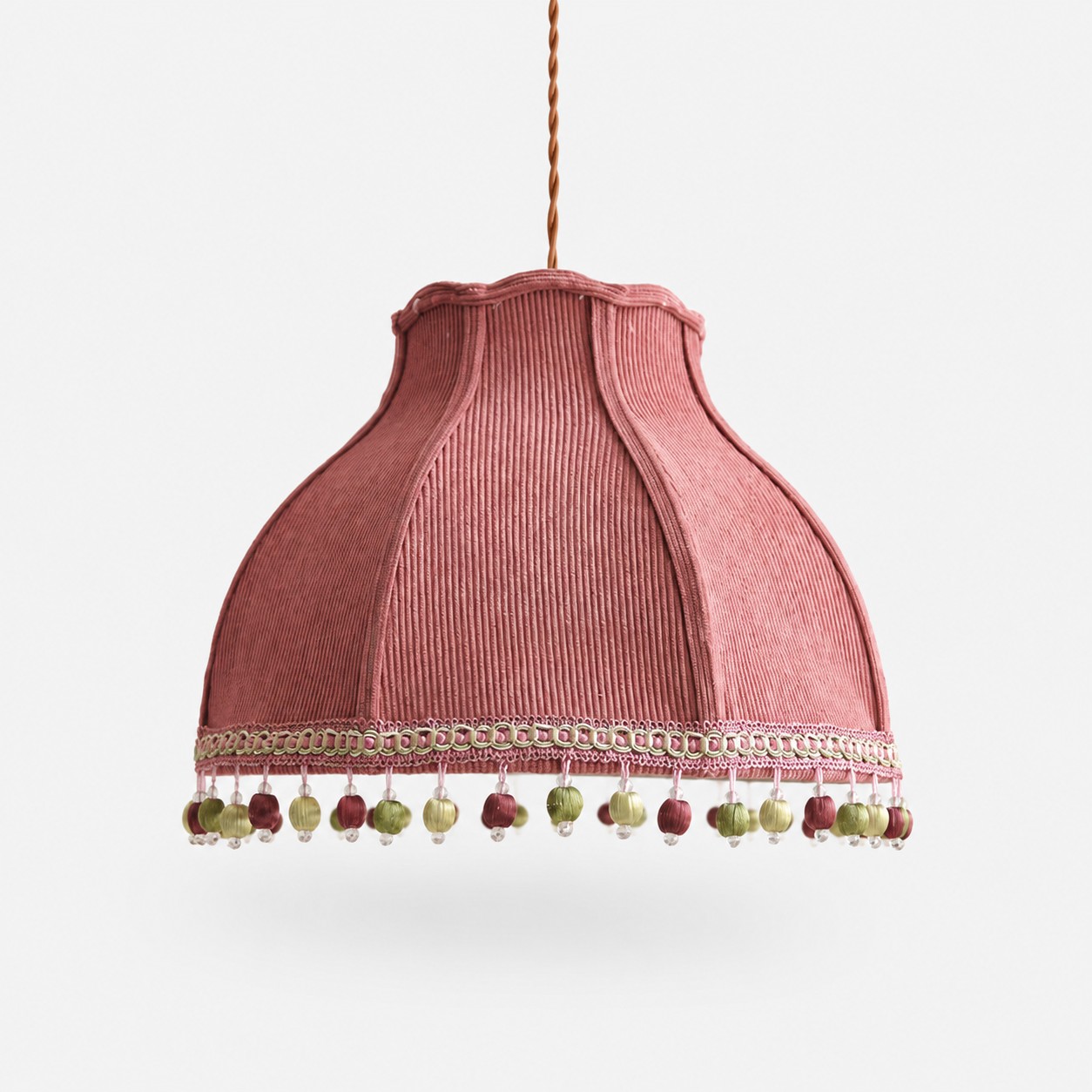 Vintage Red fabric pendant light