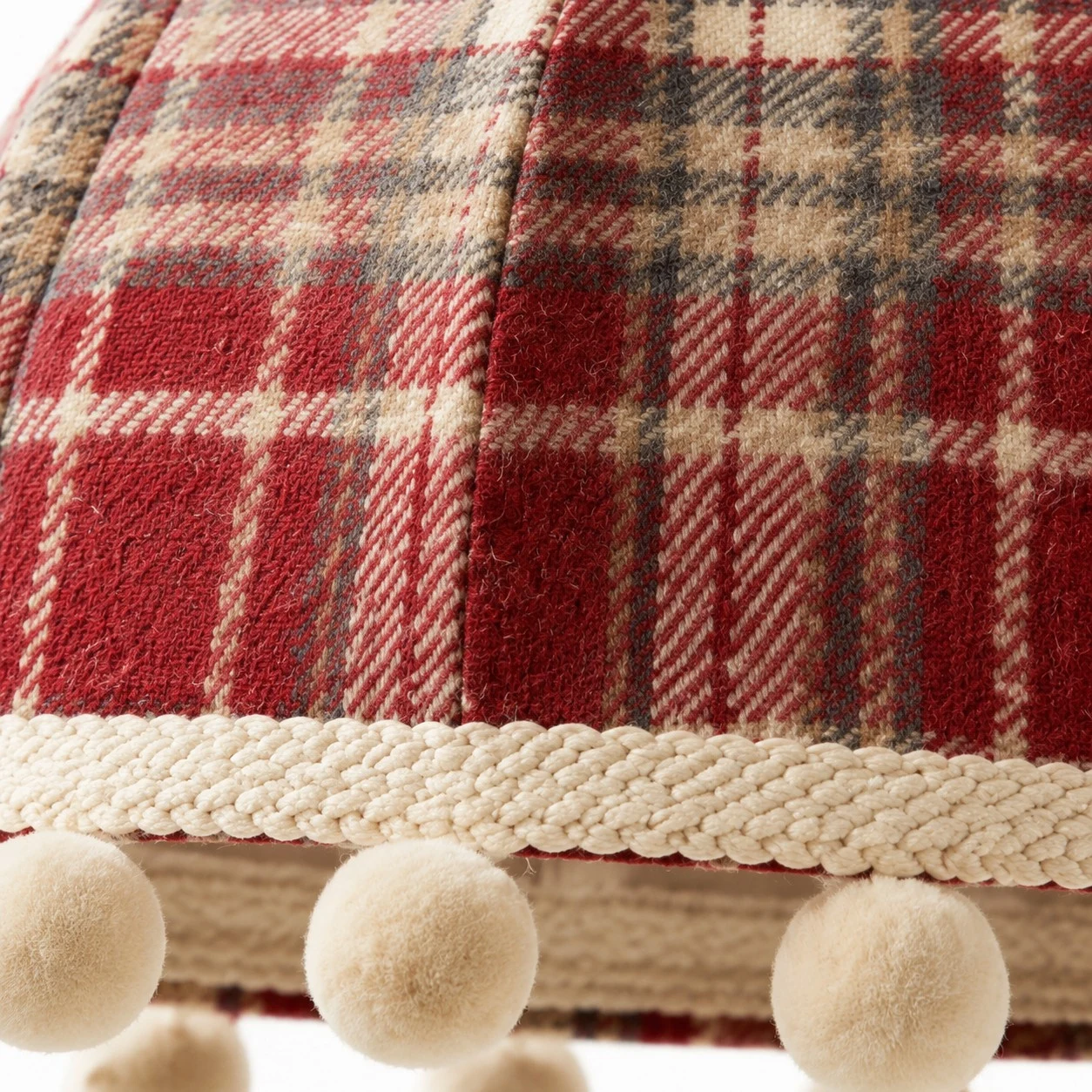 French Cream Pom Pom Fabric Pendant Light