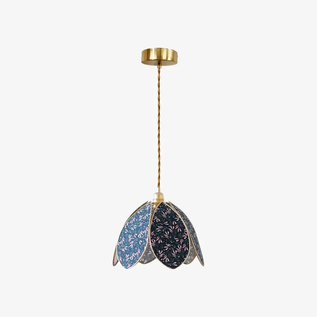 12.6 in (32 cm) blue floral petal pendant light